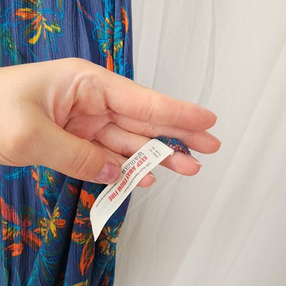 Free People One Step Ahead Maxi Dress in Blue Size Small Festival Boho - Picture 9 of 12